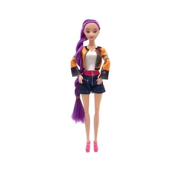K-POP Rumi – Lila hajú  divatbaba 30cm
