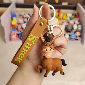 Shrek / Szamár Gumírozott kulcstartó / táskadísz