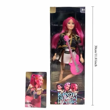 K-POP Demon Hunters éneklő MIRA divatbaba gitárral – 30 cm 