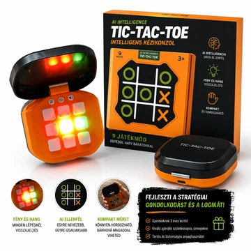 AI Tic-Tac-Toe intelligens kézikonzol – világító amőba játék 9 játékmóddal