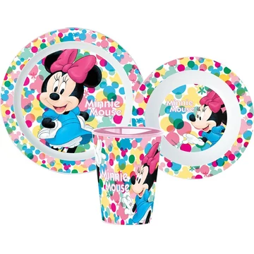 Minnie Feel Good étkészlet, micro műanyag szett, pohárral 260 ml