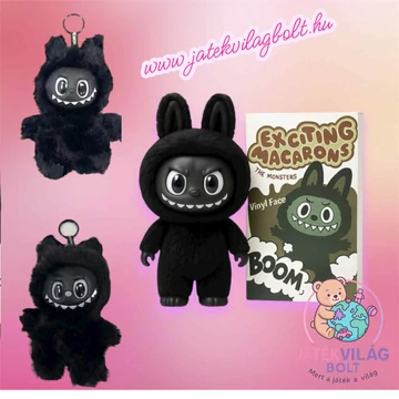 Labubu -Macaron meglepetés doboz - 17 cm fekete különleges kiadás