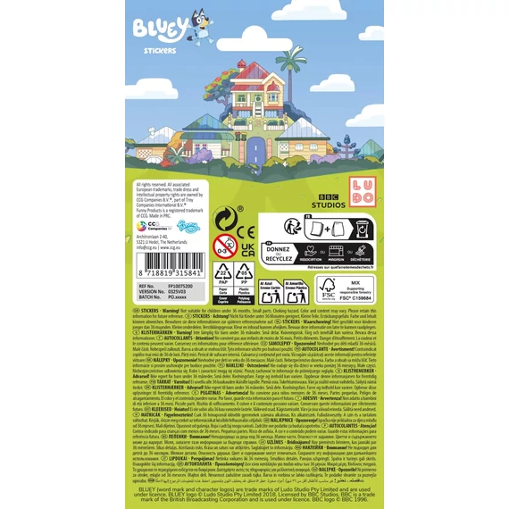Bluey Bingo mini matrica szett