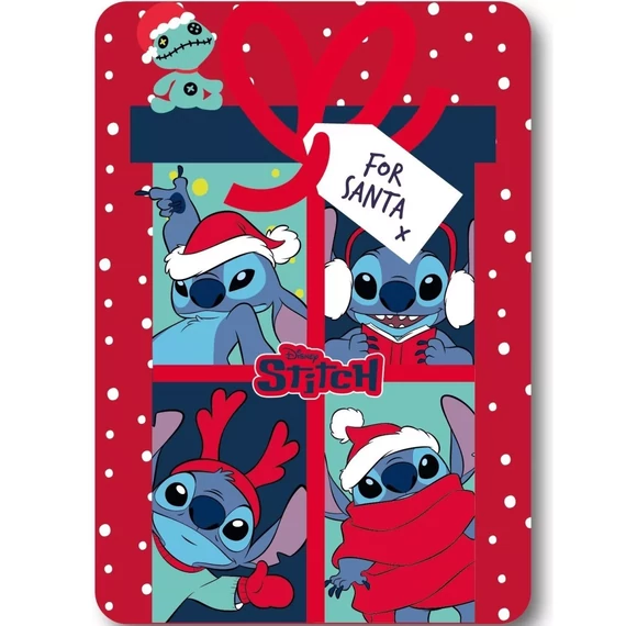 Disney Lilo és Stitch, A csillagkutya Santa Karácsony polár takaró 100x140cm