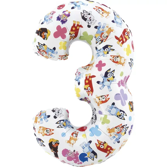 Bluey Friends 1-6 szám fólia lufi 66 cm