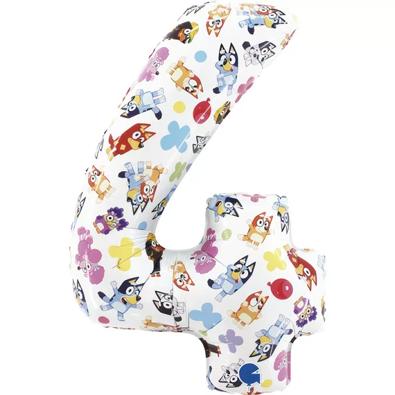 Bluey Friends 1-6 szám fólia lufi 66 cm