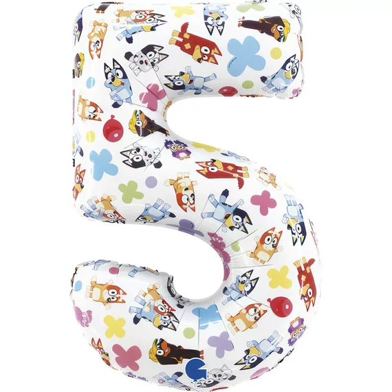 Bluey Friends 1-6 szám fólia lufi 66 cm