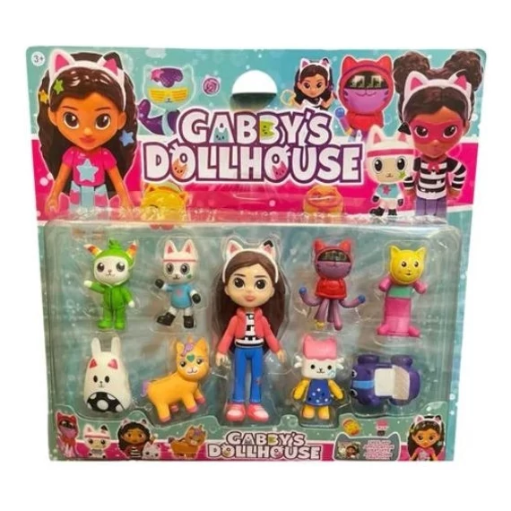 Játékkészlet 9 db Gabby’s Dollhouse figurával 