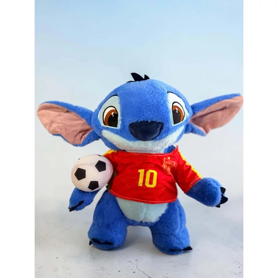 Stitch focis plüss figura – piros mezben labdával 32cm
