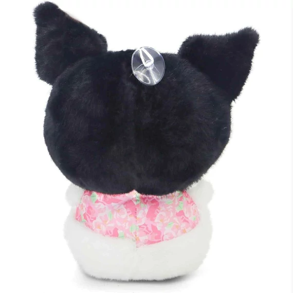 Plüss játék, Kuromi típusú a Hello Kitty Sanrio sorozatból, mérete 20 cm, színe fekete fehér rózsaszín