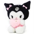 Plüss játék, Kuromi típusú a Hello Kitty Sanrio sorozatból, mérete 20 cm, színe fekete fehér rózsaszín